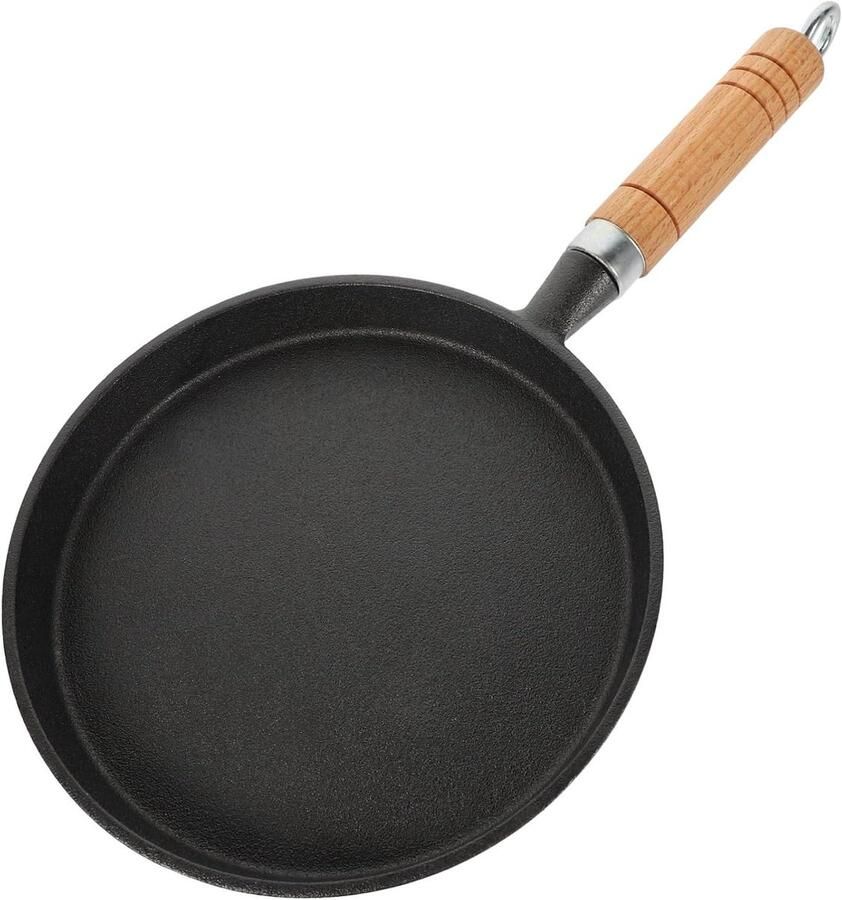 Gietijzeren Koekenpan Pannenkoekenpan Eierpan Ontbijt Bakken Antiaanbaklaag 20 cm Zwart