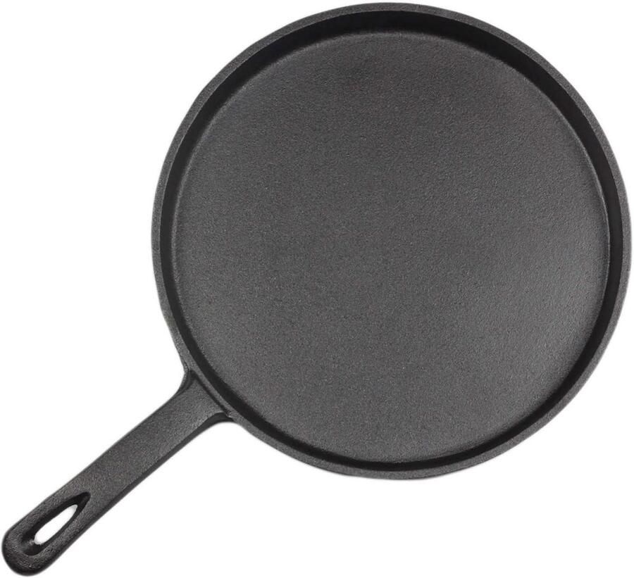 Gietijzeren Koekenpan Pannenkoekenpan Koekenpan Dagelijks Koken Verbetert met elk gebruik 2.2 kg Zwart