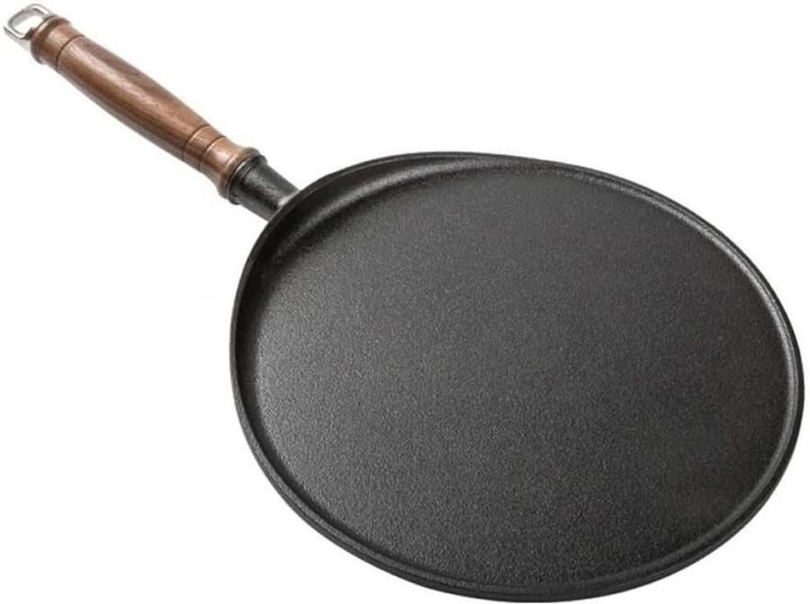 Gietijzeren Koekenpan Pannenkoekenpan Lekkere Maaltijden Behoudt Smaak 28 cm Zwart