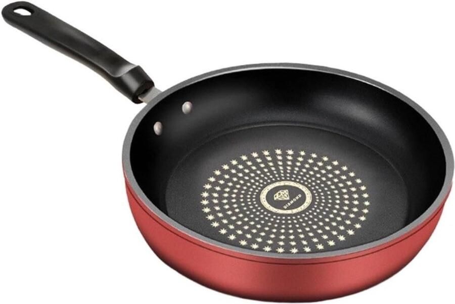 Gietijzeren Koekenpan Pannenkoekenpan Ontbijt Bakken Brede Platte Binnenruimte 24 cm Rood