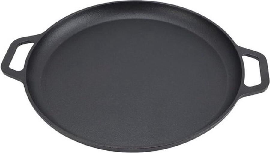 Gietijzeren Koekenpan Pannenkoekenpan Pannenkoeken Bakken Gelijkmatige Warmteverdeling 33 cm Zwart