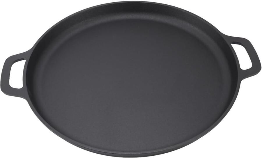 Gietijzeren Koekenpan Pannenkoekenpan Platte Pannenkoeken Bakken Uniforme Verwarming 35cm Zwart
