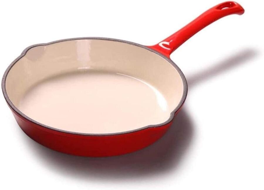 Gietijzeren Koekenpan Platte pan Dagelijks koken Gelijkmatige warmteverdeling 25 cm diameter Zwart