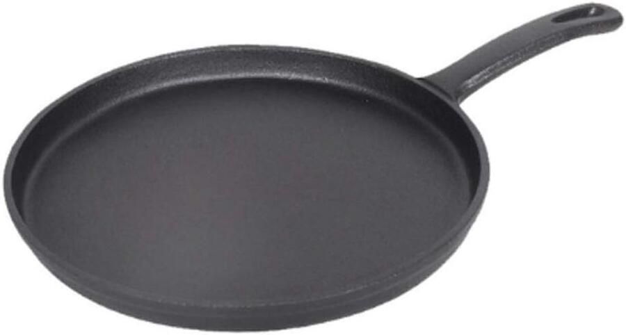 Gietijzeren Koekenpan Platte pan Ontbijt Bakken Verdikte Bodem 26 cm Zwart