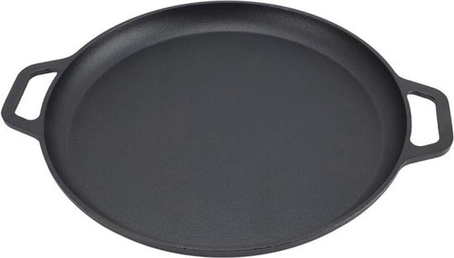 Gietijzeren koekenpan Platte pan Voor het bereiden van ontbijt Met verdikt ontwerp 35 cm Zwart