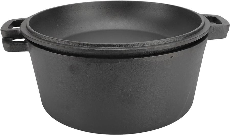Gietijzeren Koekenpan Professionele Pan Veelzijdig Koken Dubbele Handgrepen 10 Inch