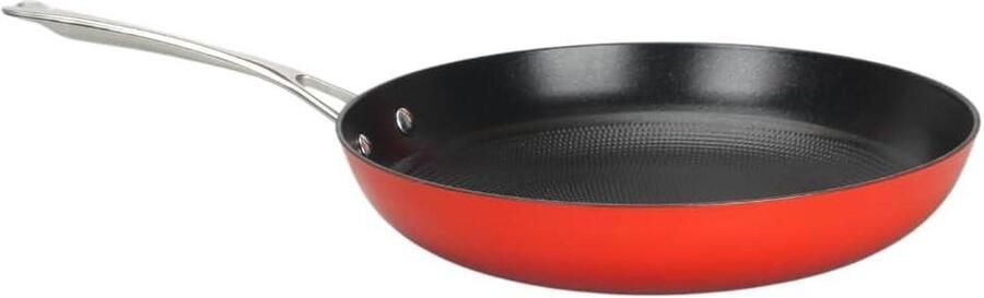 Gietijzeren Koekenpan Rond Culinaire Bereidingen Lichtgewicht Ontwerp 24 cm Rood