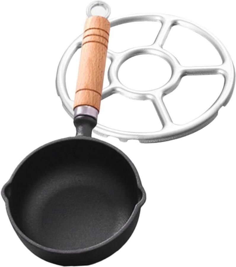 Gietijzeren Koekenpan Sauspan Sauzen Koken Antiaanbaklaag 27.5 cm kleuren