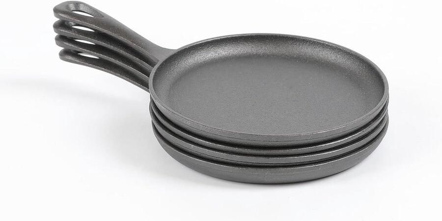 Gietijzeren Koekenpan Set Koken en Bakken Gietijzeren Kwaliteit 16 cm Zwart