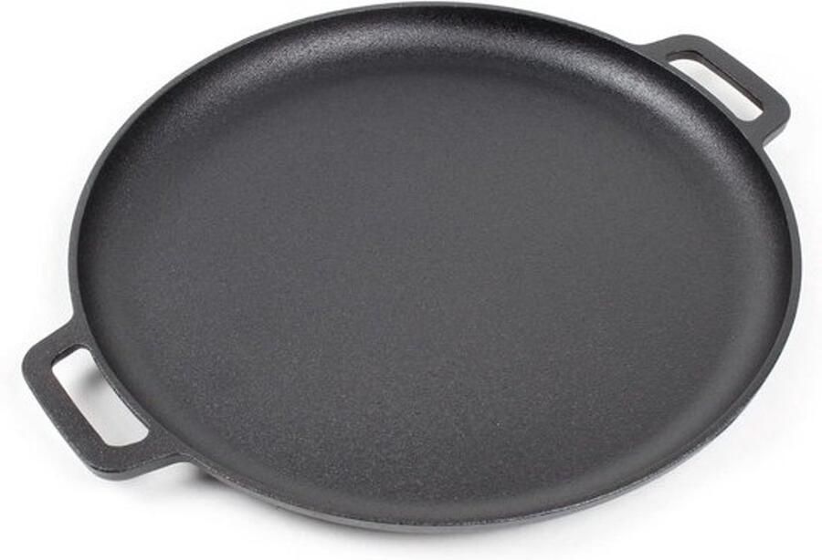 Gietijzeren Koekenpan Skillet Braadpan Buiten Koken Gelijkmatige Warmteverdeling Ø345cm Zwart
