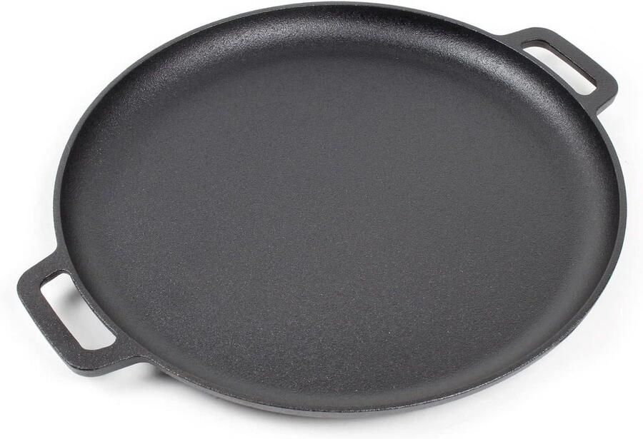 Gietijzeren Koekenpan Skillet Braadpan Buiten Koken Uitstekende Warmteverdeling Ø345cm Zwart