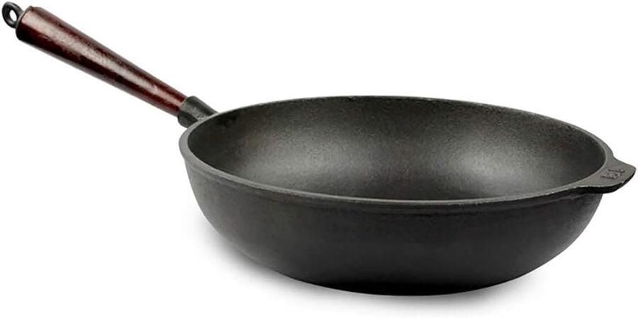 Gietijzeren Koekenpan Steakpan Bakpan Eten Bereiden Antiaanbaklaag 30 cm Zwart
