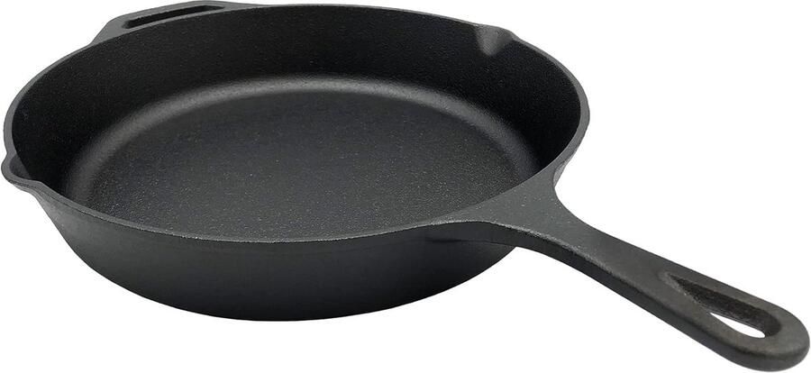 Gietijzeren Koekenpan Stevige Pan Koken Bakken Grillen Extra Grote Diameter 30 cm Zwart