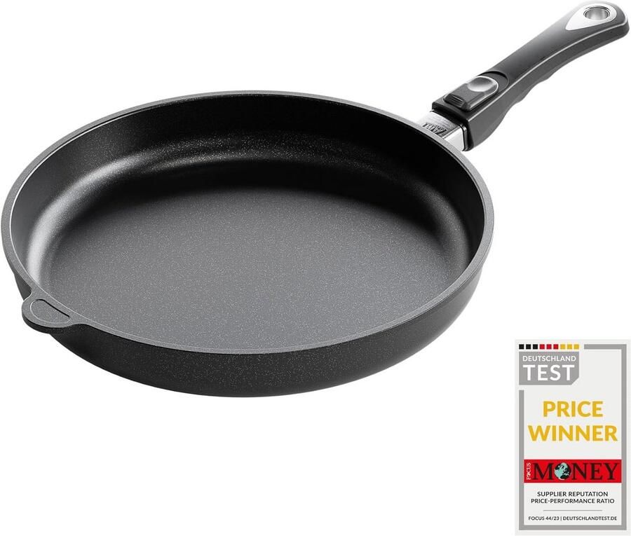Gietijzeren Koekenpan Vetarm Bakken Recyclebaar Aluminium 32 cm Zwart