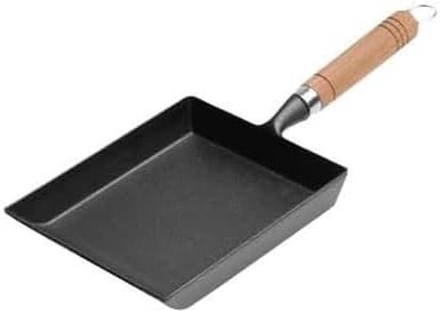 Gietijzeren Koekenpan Vierkant Grillpan voor Vlees en Worstjes