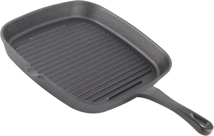 Gietijzeren Koekenpan Vierkante Grillpan Koken op Inductie Gelijkmatige Warmte 925 Inch Zwart