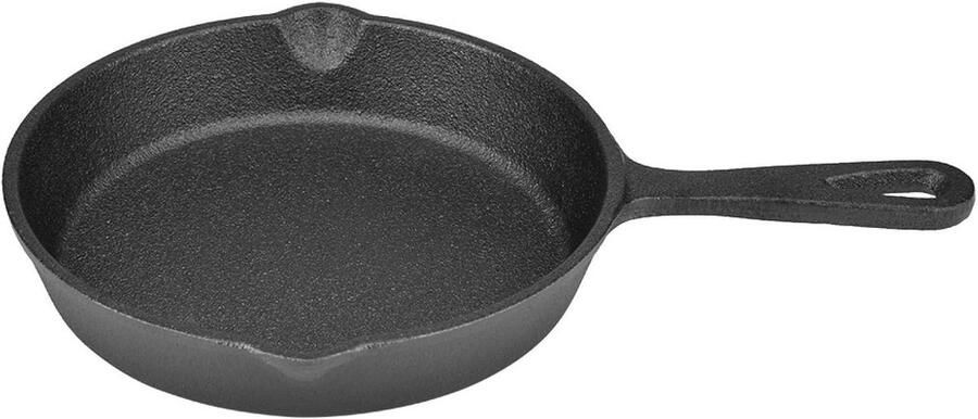 Gietijzeren Koekenpan Vintage Pan Koken en Braden Gelijkmatige Warmteverdeling 16 cm Zwart