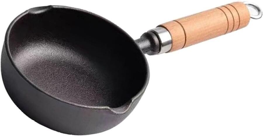 Gietijzeren Koekenpan Voorgekruide Pan Gezond Koken Uniforme Warmte 30 cm Zwart