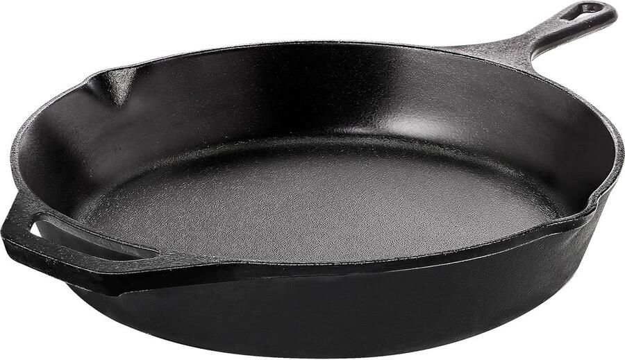 Gietijzeren Koekenpan Voorgekruide Pan Heerlijk Koken Gelijkmatige Warmte 26 cm Zwart