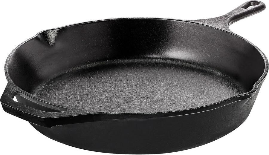 Gietijzeren Koekenpan Voorgekruide Pan Heerlijk Koken Gelijkmatige Warmte 26 cm Zwart