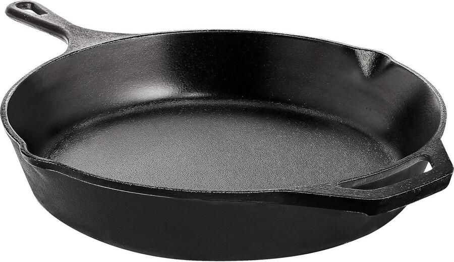 Gietijzeren Koekenpan Voorgekruide Pan Heerlijk Koken Gelijkmatige Warmte 26 cm Zwart