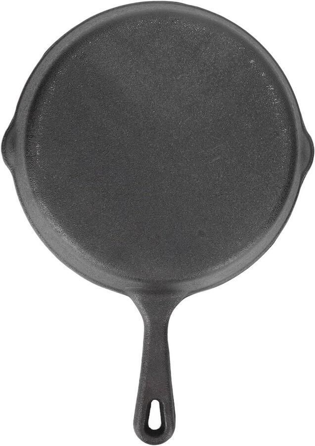 Gietijzeren Koekenpan Voorgekruide Pan Koken en Braden Gelijkmatige Warmte 20CM Zwart