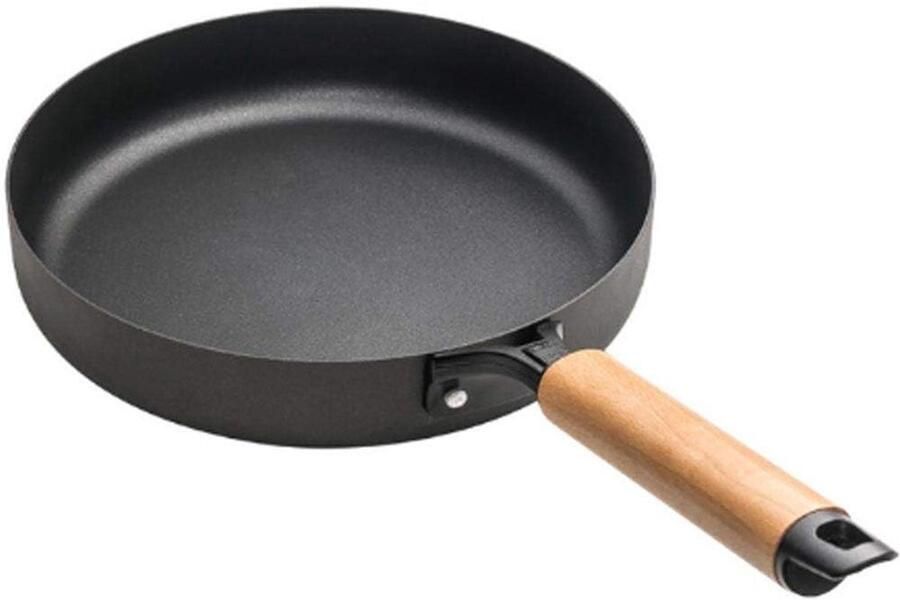 Gietijzeren Koekenpan Wok Pan Omelet Pan Ontbijt Bereiden Antiaanbak Keramische Laag 5CM Diep Zwart