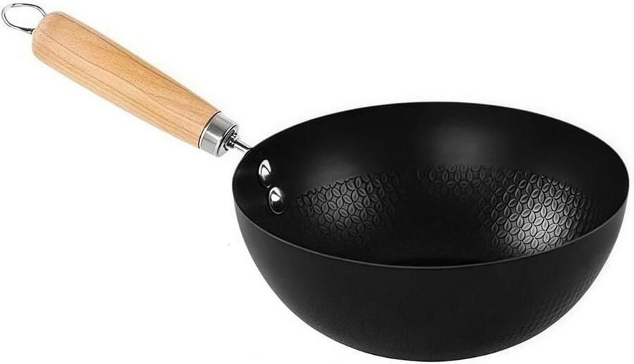 Gietijzeren koekenpan Wok pan Veelzijdig koken Efficiënte warmteverdeling 18-28 cm Zwart