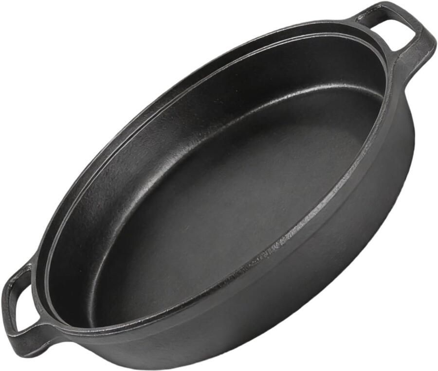 Gietijzeren Koekenpan Wokpan Koekenpan Inductiekookplaat Gelijkmatige Warmte 25 cm