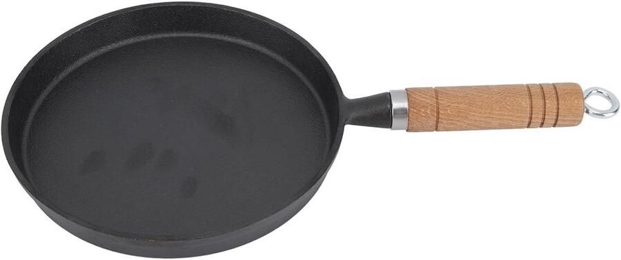Gietijzeren Koekenpan Mini Omeletpan Ontbijt Bereiden Gelijkmatige Warmteverdeling 20 cm Zwart