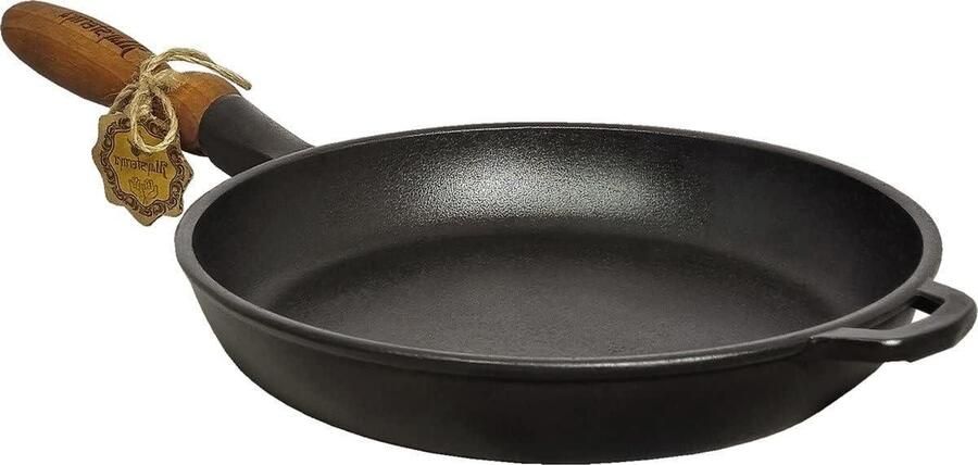 Gietijzeren Koekenpan Zware Pan Allround Koken Gelijkmatige Warmte Ø 26 cm Zwart