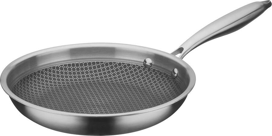 Koekenpan Koopjespan Braadpan Veelzijdig Koken Honingraat Structuur 24 cm Zwart