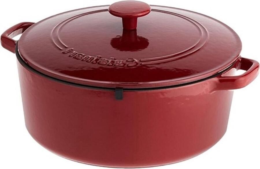 Gietijzeren Kookpan Sauspan Braadpan Langzaam Koken Gelijkmatige Warmteverdeling 7 Kwarts Rood