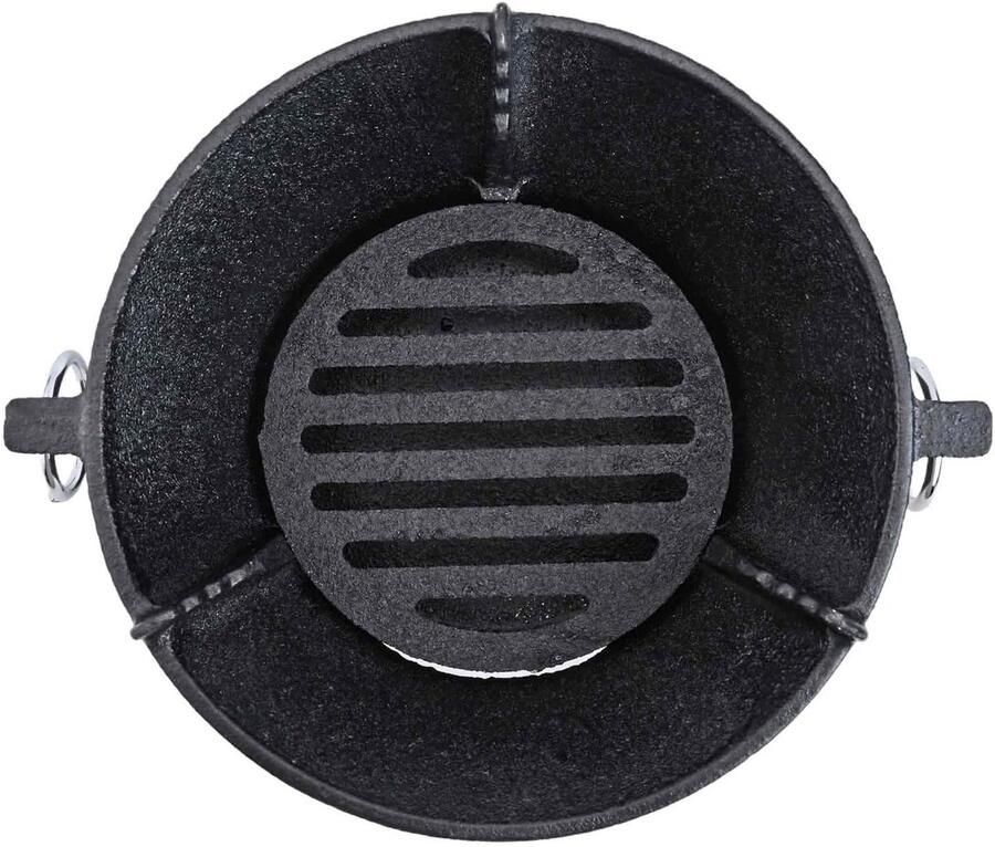 Gietijzeren Kookplaat Draagbare Grill Buiten Koken Gelijkmatige Warmteverdeling 255 x 255 x 115 cm Zwart