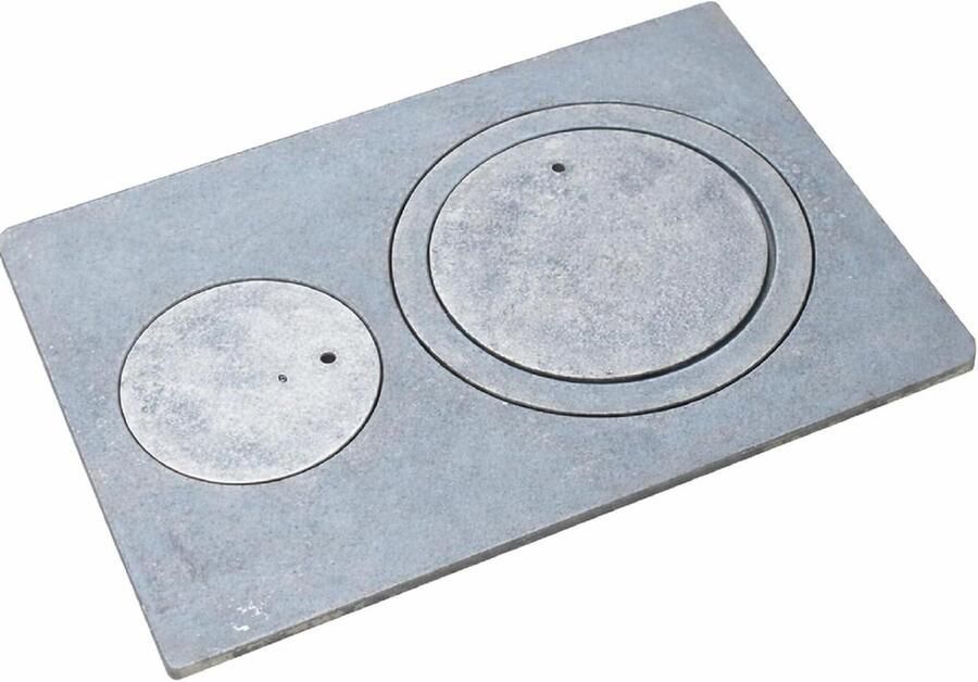 Gietijzeren Kookplaat Ovenplaat Fornuisplaat Koken Warm Houden Massief Gietijzer 1cm Dik 405 x 27 cm Zwart