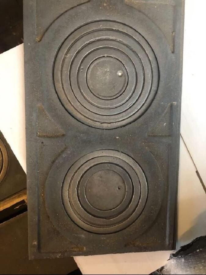 Gietijzeren Kookplaat voor Oven en Fornuis met 2 Kookringen 60x30 cm Bovenplaat