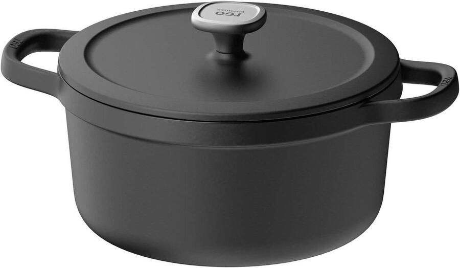 Gietijzeren Kookpot Stoofpan Braadpan Langzaam Koken PFAS-vrij 5.7 Liter Zwart