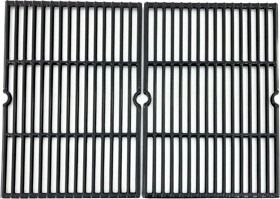 Gietijzeren Kookrooster Grillrooster Vervanging Buiten Koken Gepolijst Porselein Coating Set van 2 Zwart