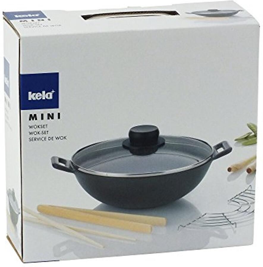 Gietijzeren Mini Wok met Deksel en Stoomrooster – 24 cm Geschikt voor Inductiekookplaten