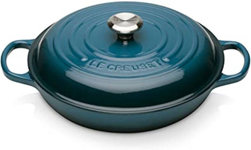 Gietijzeren Ondiepe Braadpan 26 cm Diep Teal