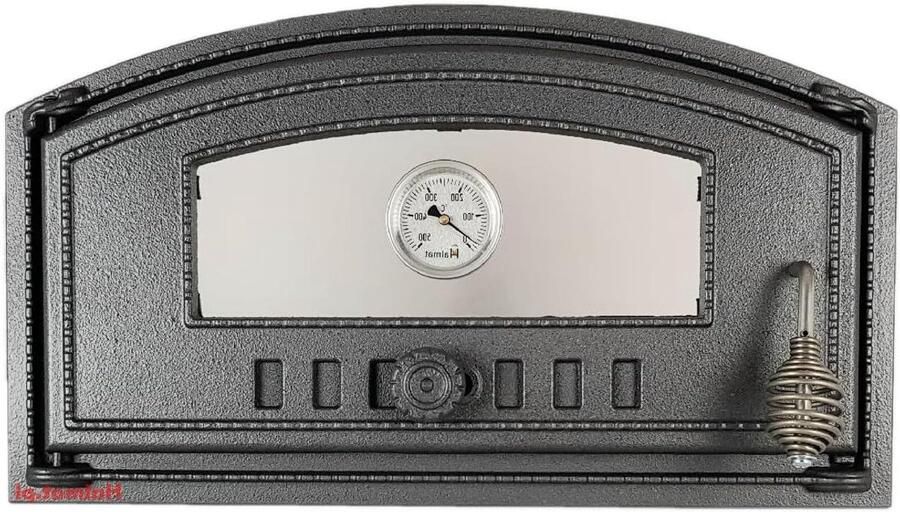 Gietijzeren Oven Broodoven Pizzaoven Buiten Koken Met Hout Gestookt 49 cm x 28 cm Zwart