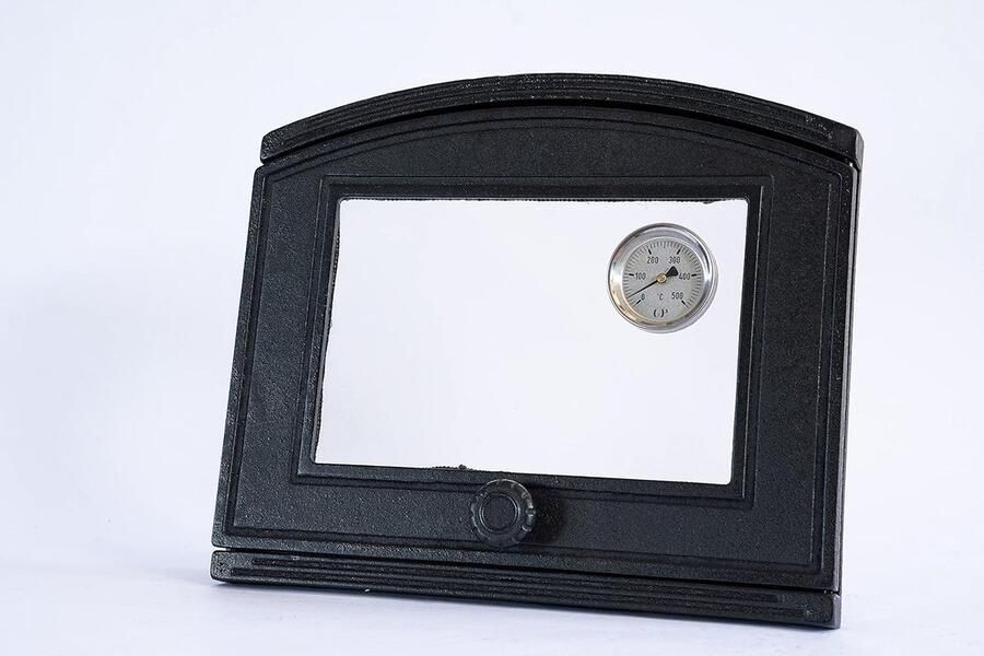 Gietijzeren Ovendeur voor Pizzaoven met Thermometer Rechtshandig