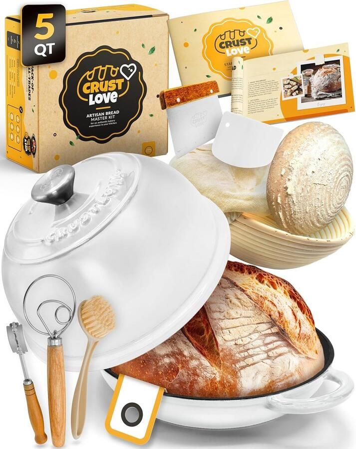 Gietijzeren Pan Bakpan Stoofpan Brood Bakken Gietijzeren Constructie 5 Quarts Wit