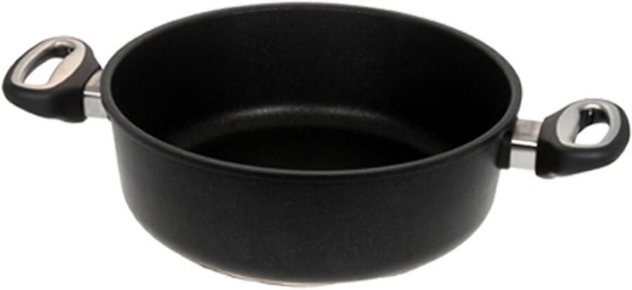 Gietijzeren Pan Braadpan Casserole Koken op Inductie Handgegoten Aluminium Ø 28 cm Zwart