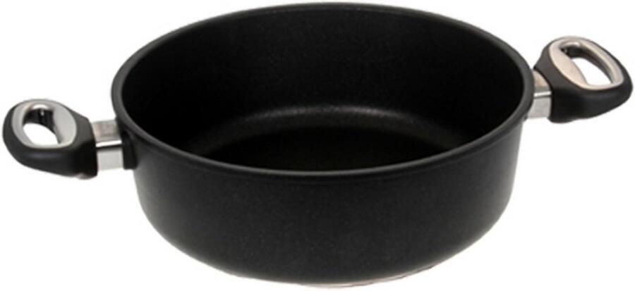 Gietijzeren Pan Braadpan Casserole Langzaam Garen Handgegoten Aluminium Ø 28 cm Zwart