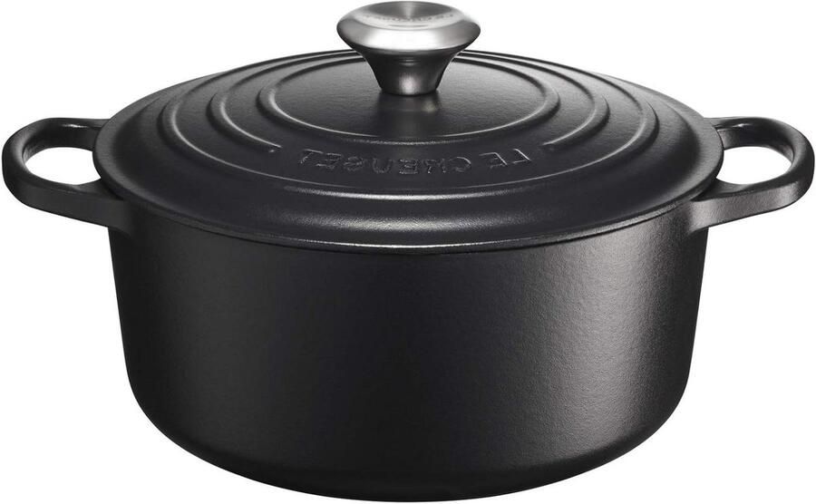 Gietijzeren Pan Braadpan Deksel Eenpansmaaltijden Koken Gelijkmatige Warmte 18 cm Doorsnede Mat Zwart