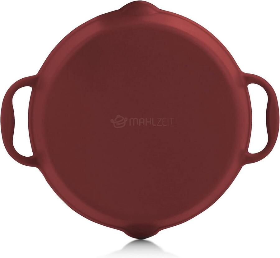 Gietijzeren Pan Braadpan Koekenpan Braden en Stoven Twee Schenktuiten Ø 29 cm Donkerrood