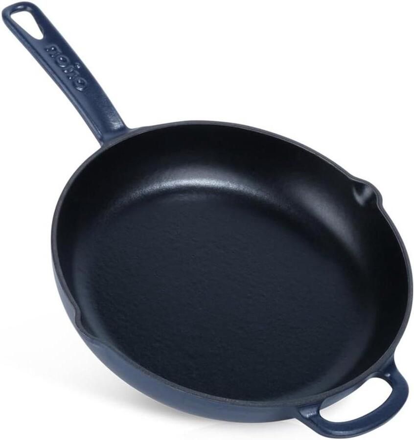 Gietijzeren Pan Braadpan Koekenpan Gerechten Bereiden Geëmailleerde Coating 24 cm Zwart