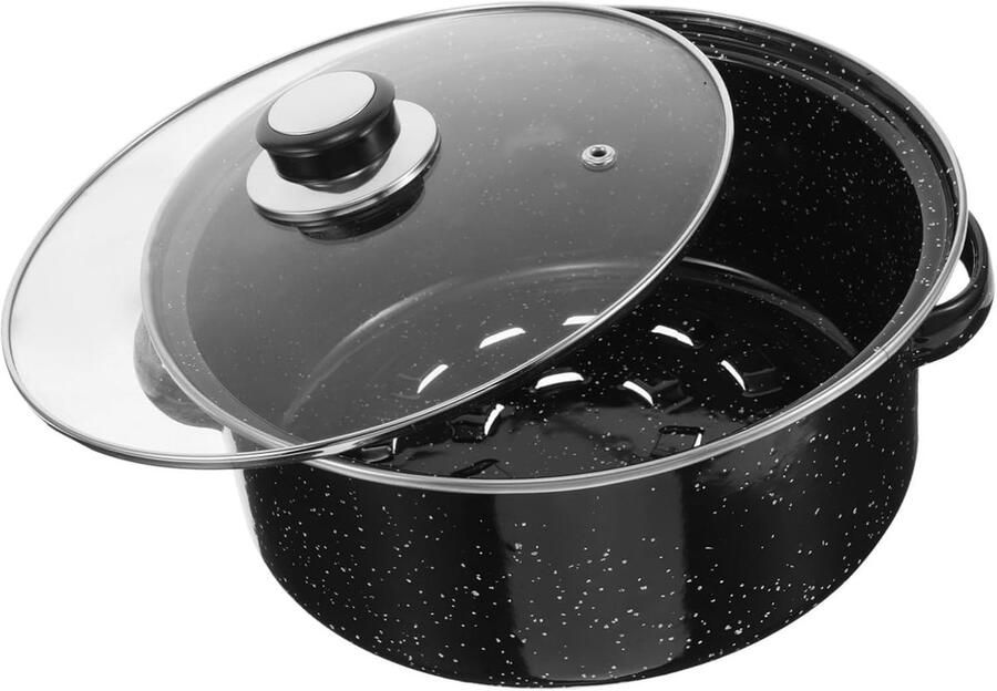 Gietijzeren Pan Braadpan Kookpan Gerechten Bereiden Multifunctioneel Grillen 27x24x14cm Zwart
