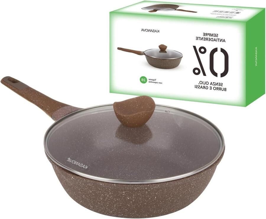 Gietijzeren Pan Braadpan Kookpan Gezond Koken 0% Vet Koken 7 Liter Bruin